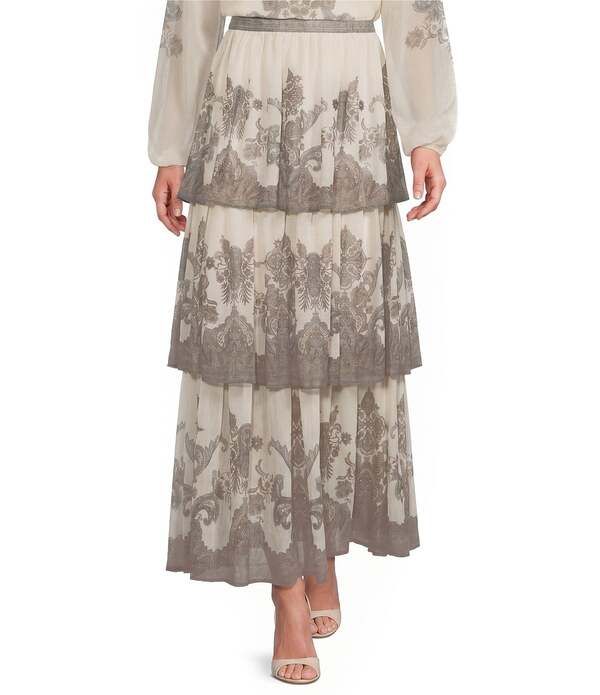 アントニオ メラーニ レディース ボトムスカート ティアード A ライン プリント フリル マキシ Antonio Melani Lilith Paisley Print Voile High Ris 46,680円