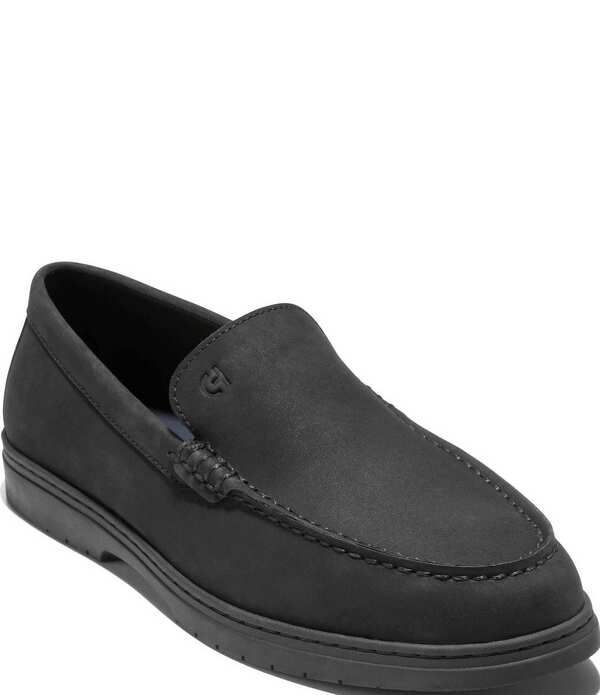 コールハーン メンズ シューズ スリッポン・ローファー Cole Haan Mens Greenwich Grand Venetian Loafers BlackGrey Pinstripe ブラック