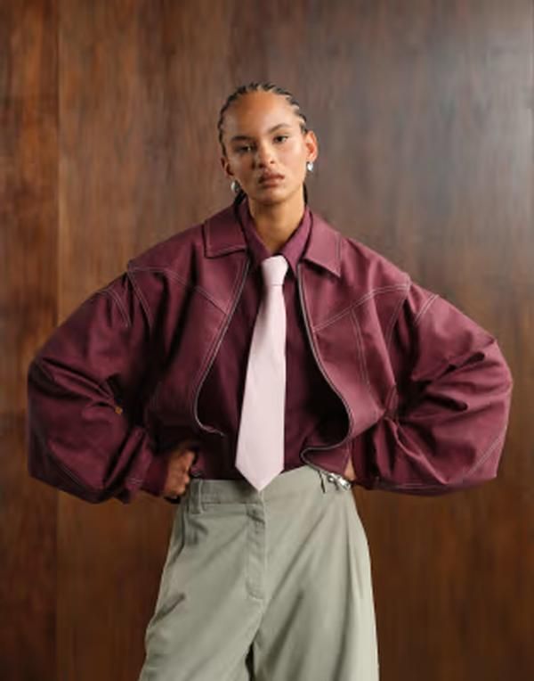 ライオネス レディース アウター ジャケット・ブルゾン コントラスト レザー Lioness exclusive Vista leather look contrastitch bomber jack