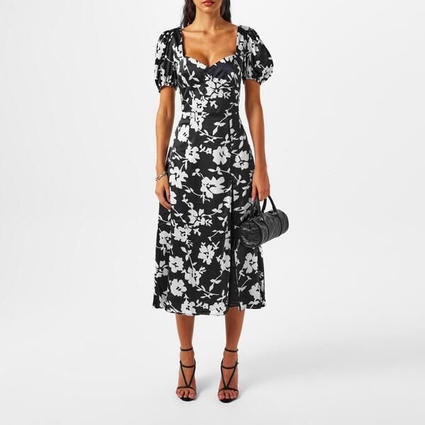バードット レディース トップス ワンピース ミディ Bardot Gillian Midi Dress Blk Flor