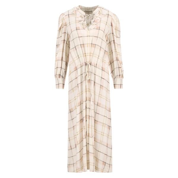 バブアー レディース トップス ワンピース ミディ Barbour Womens Asker Midi Dres silver Check シルバー