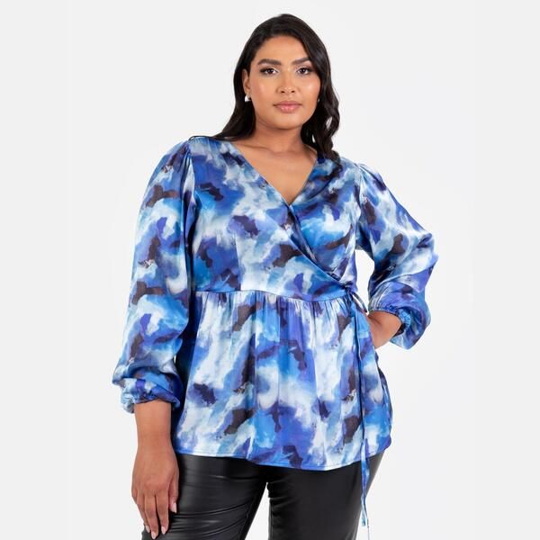ラブドローズ レディース トップス ワンピース サテン マキシ Lovedrobe Blue Satin Maxi Sleeve Wrap Top Blue ブルー 6,106円
