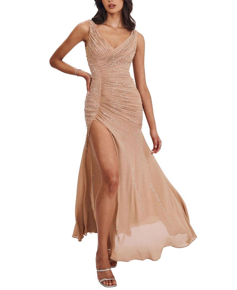 ミスサークル レディース トップス ワンピース アシンメトリー ギャザー マキシ Miss Circle Viveca CrystalEmbellished Asymmetrical Ruched M