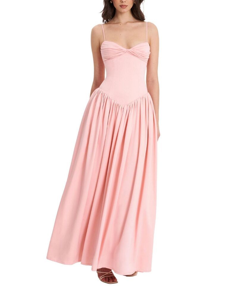 ミスサークル レディース トップス ワンピース ギャザー マキシ Miss Circle Najwa Ruched Breast Drop Waist Maxi Dress Pink ピンク