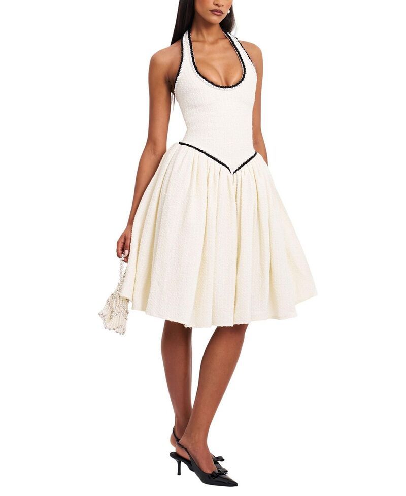 ミスサークル レディース トップス ワンピース ミディ ツイード ホルター Miss Circle Natalie U Neck Halter Drop Waistweed Midi Dress Wh 57,640円