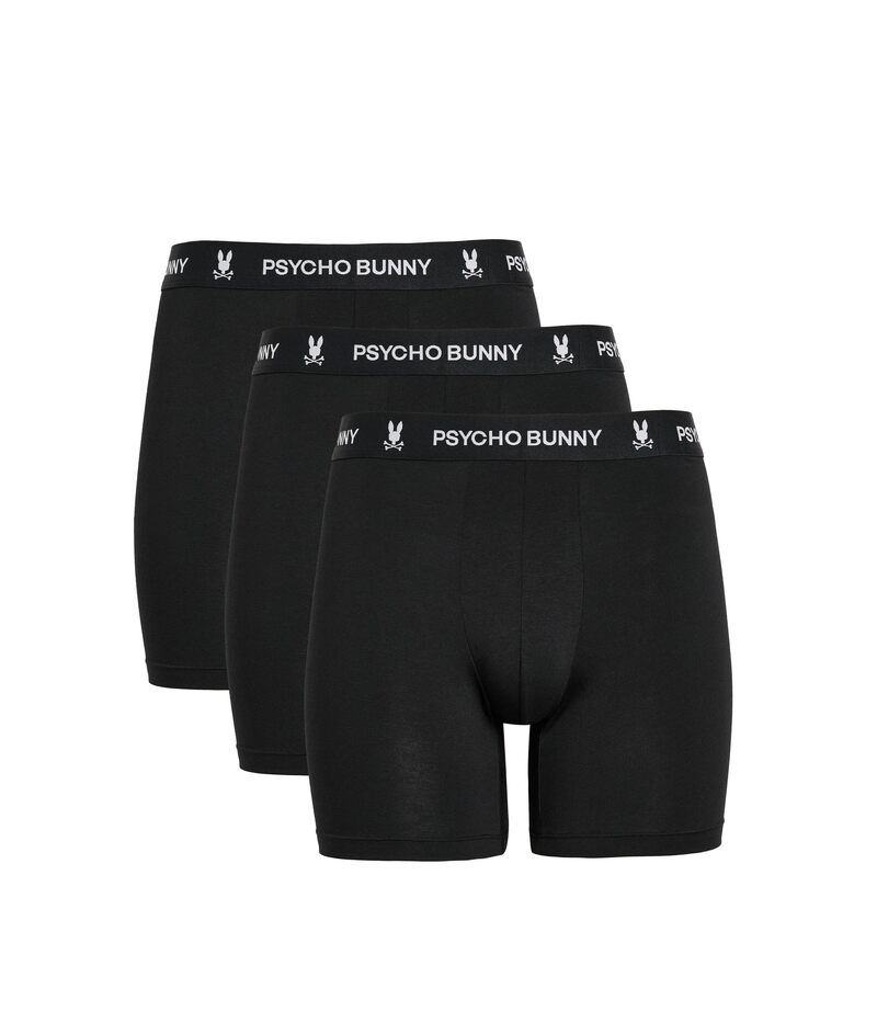 サイコバニー メンズ アンダーウェア ボクサーパンツ Psycho Bunny 3Pack Boxer Briefs Black ブラック