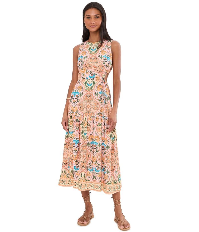 アドリアナ パペル レディース トップス ワンピース プリント ノースリーブ マキシ Adrianna Papell Sleeveless Printed Maxi Peach Multi ピーチ
