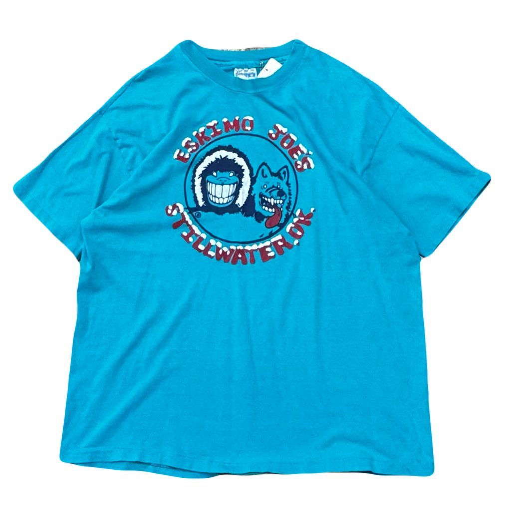 USA製 80s~ Hanes ESKIMO JOE'S エスキモージョーズ 両面プリント Tシャツ ターコイズブルー XLサイズ No.EA680