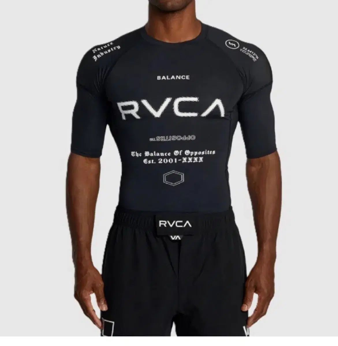 RVCA メンズ スポーツ 半袖 ラッシュガード 柔術 Jiu-Jitsu 格闘技