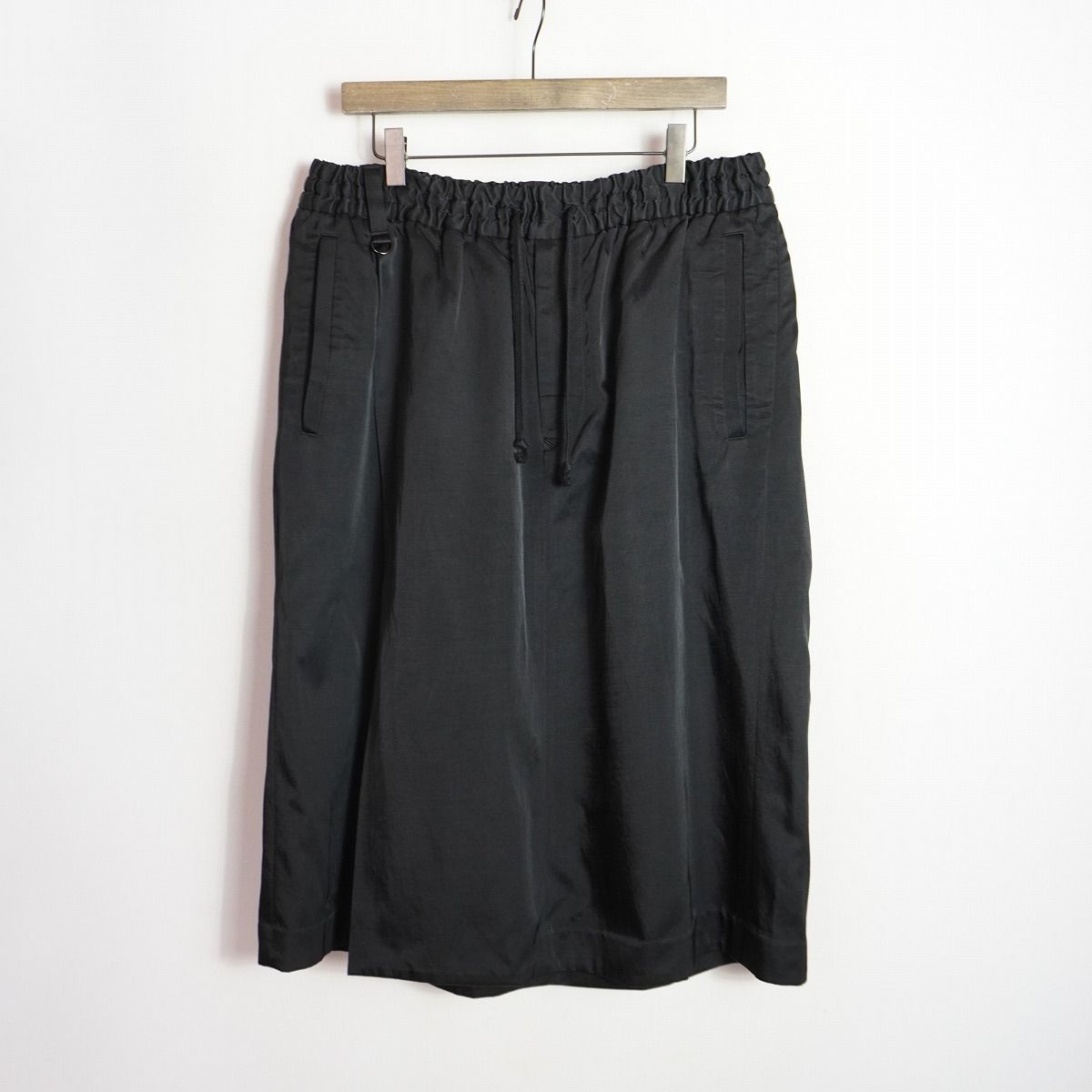 20AW S'YTE サイト YOHJI YAMAMOTO ヨウジヤマモト レーヨン混 イージー スリット スカート UR-S01-210 黒 サイズM 5113Q♪