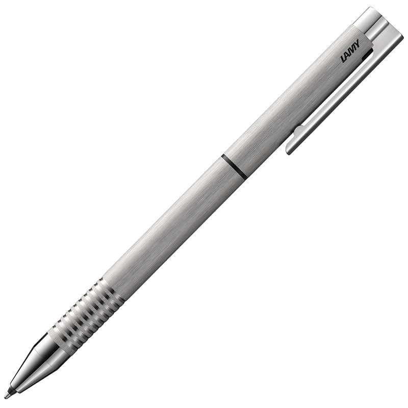 Lamy ロゴ入りブラッシュドツインペン 多機能ペン ? エレガントなメタルケースに入った、時代を超越したシャープペンシル＆ボールペン ? ブラックのボールペンリフィル M 21 および細字用リフィル M 41 (0.5 mm) 付き