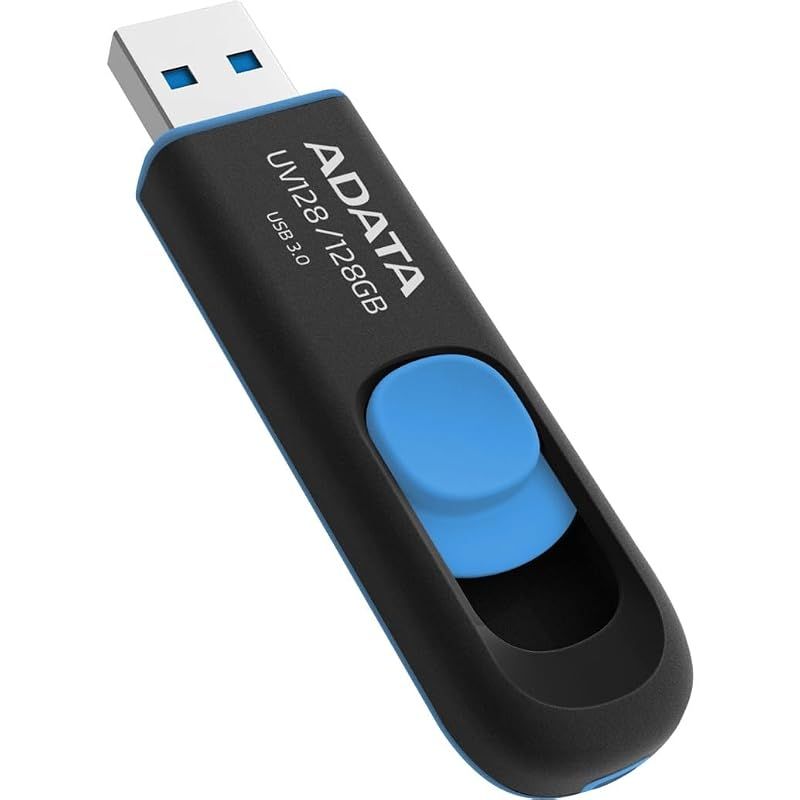 ADATA Technology USB3.0直付型フラッシュメモリー DashDrive UV128 64GB (ブラック+ブルー) AUV128-64G-RBE 0