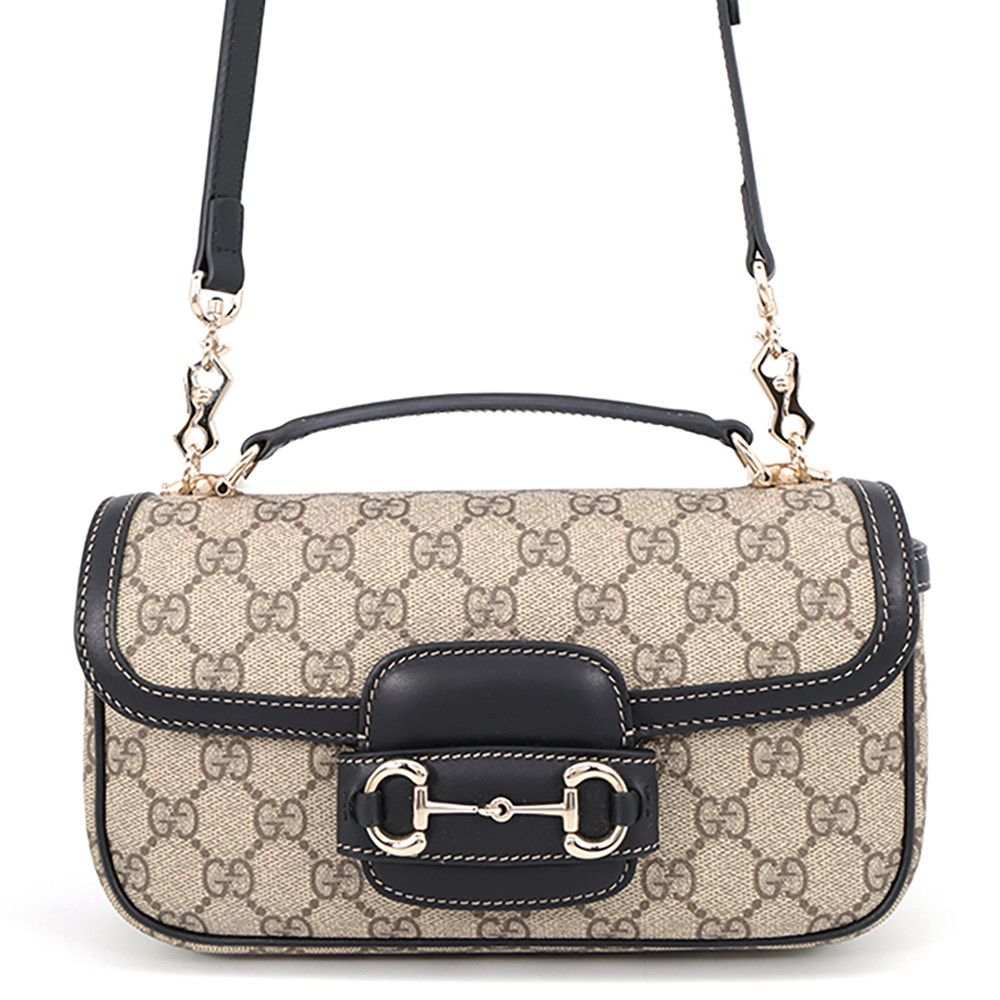 グッチ ハンドバッグ ホースビット 1955 ソフト スモール トップハンドルバッグ GGスプリーム 815206 GUCCI 2way 黒