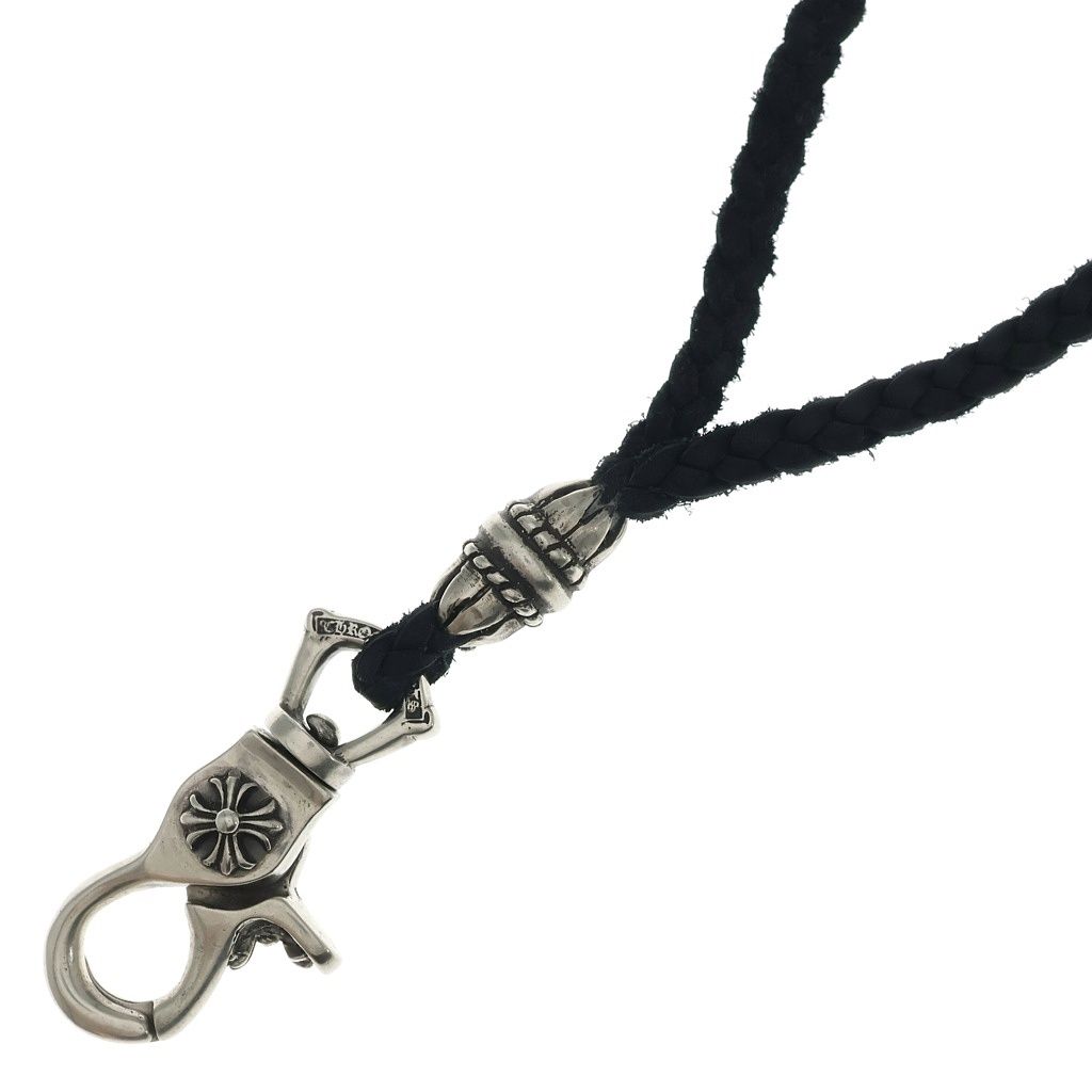 CHROME HEARTS (クロムハーツ) CH LANYARS ランヤード クロスクリップホルダーネックレス シルバー/ブラック 107,993円