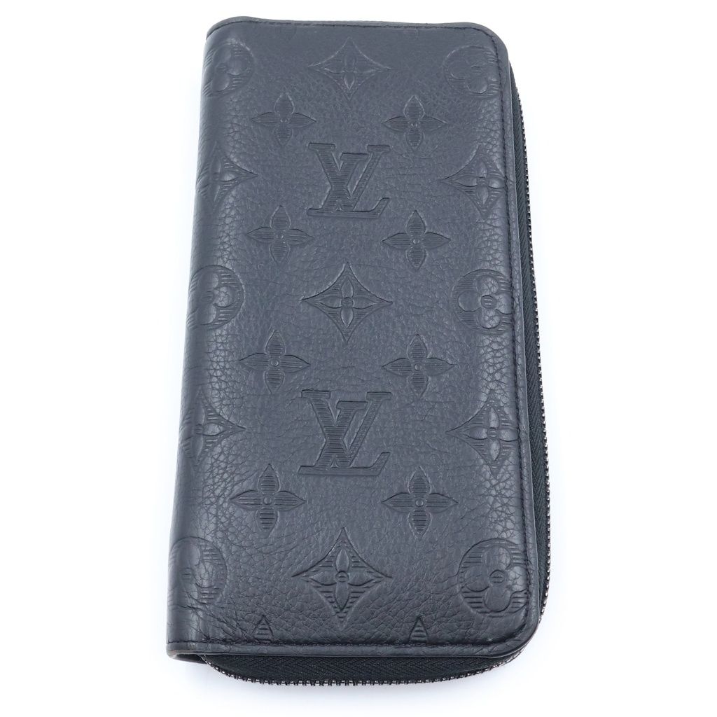 LOUIS VUITTON (ルイヴィトン) モノグラム シャドウジッピー オーガナイザー ロングウォレット 長財布 ブラック レザー M62902 シルバー金具
