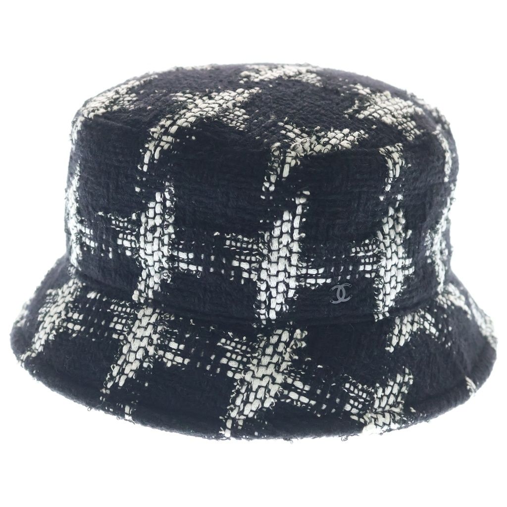 CHANEL ブラック ツイード バケットハット CHANEL (シャネル) Tweed Bucket Hat ツイードバケットハット ブラック