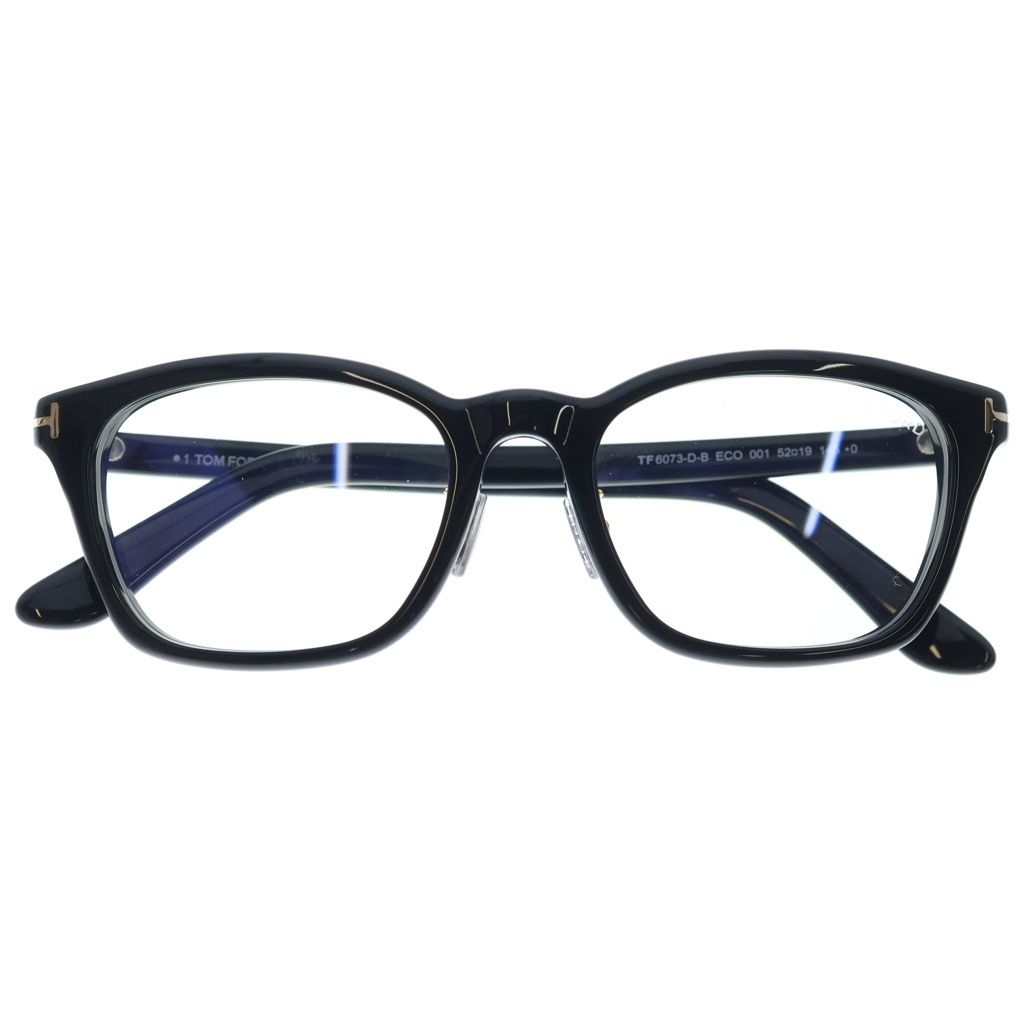 TOM FORD (トムフォード) アジアンフィット スクエアフレーム クリアレンズ サングラス メガネ ブラック TF6073-D-B