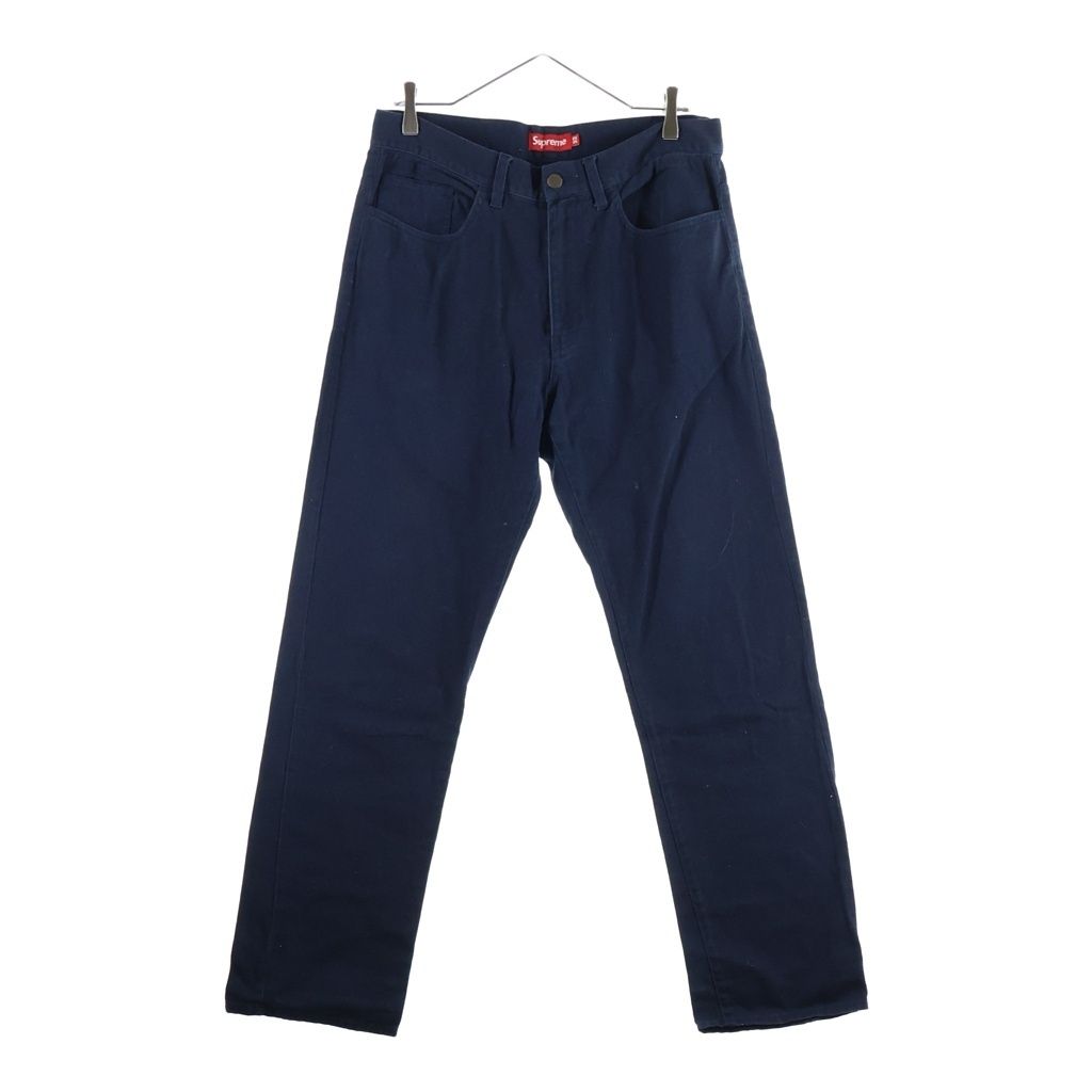 SUPREME (シュプリーム) Cotton Pants コットンパンツ ロゴパッチ ネイビー
