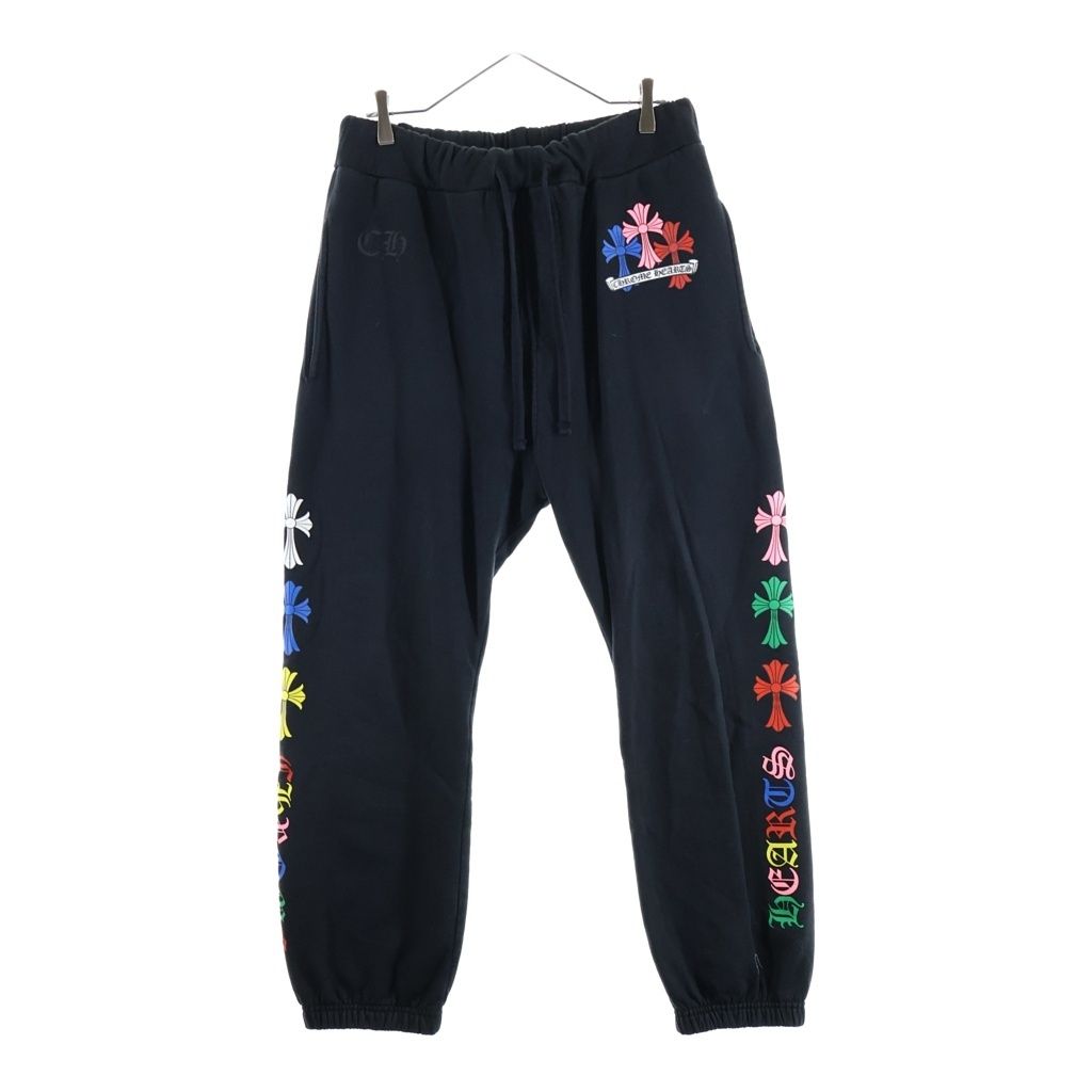 CHROME HEARTS (クロムハーツ) MLTCOL CEM CRS SWEAT PANTS マルチセメタリークロスプリントスウェットロングパンツ ブラック