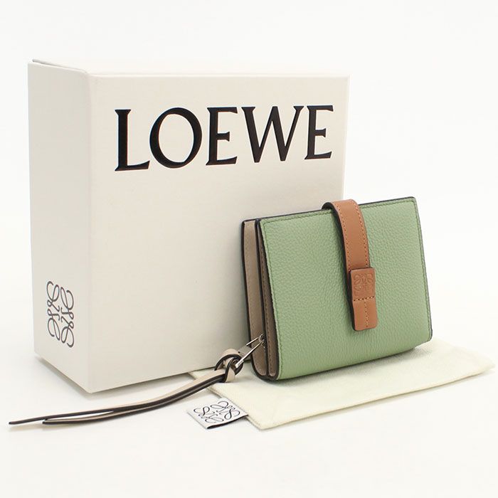 LOEWE ロエベ コンパクト ジップウォレット アナグラム C660Z41X01 二つ折り財布/ソフトグレインカーフ【中古】 レディース