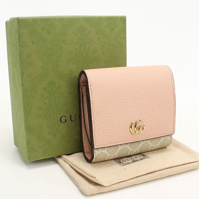 GUCCI グッチ ミディアム ウォレット ダブルG 598587 二つ折り財布 レザー/PVC【中古】 レディース 42,887円