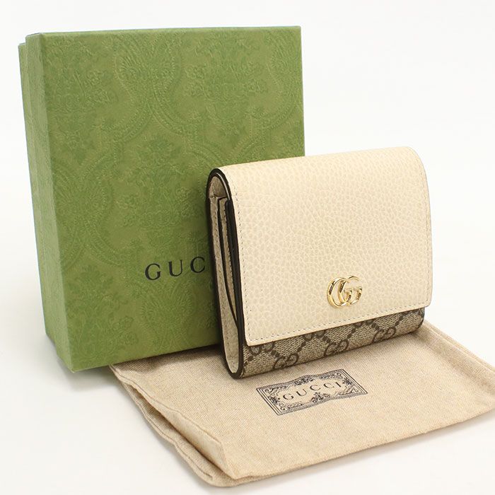 GUCCI グッチ ミディアム ウォレット ダブルG 598587 二つ折り財布 レザー/PVC【中古】 レディース