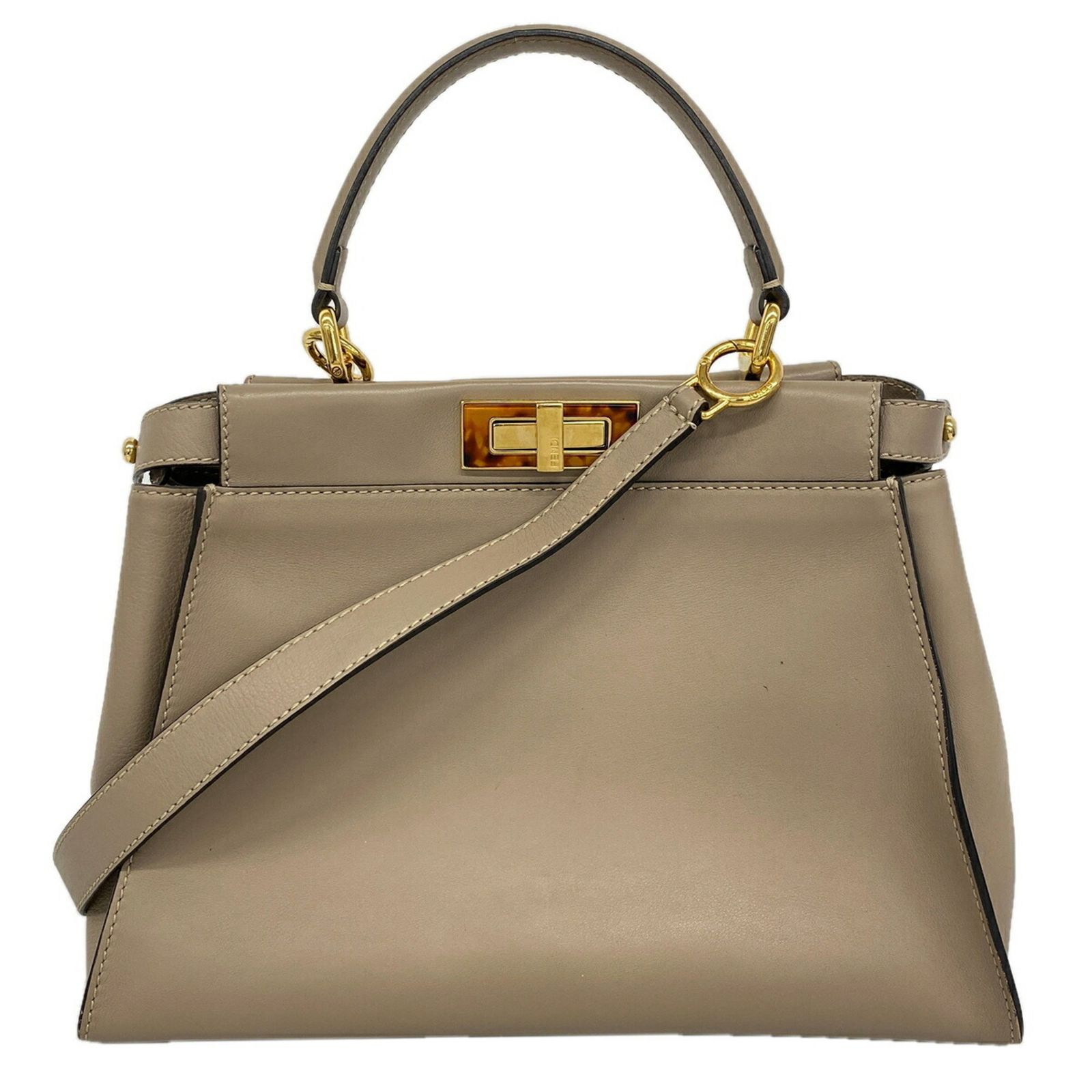 フェンディ(Fendi) フェンディ ハンドバッグ ピーカーブー レザー グレージュ 2wayバックレディース