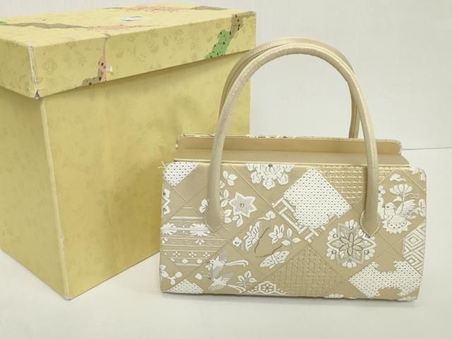 平和屋着物●極上　和装小物　中国三大刺繍　スワトウ刺繍　汕頭刺繍　総刺繍　バッグ　利休バッグ　伊と忠　逸品　未使用　DZAA12245kh6