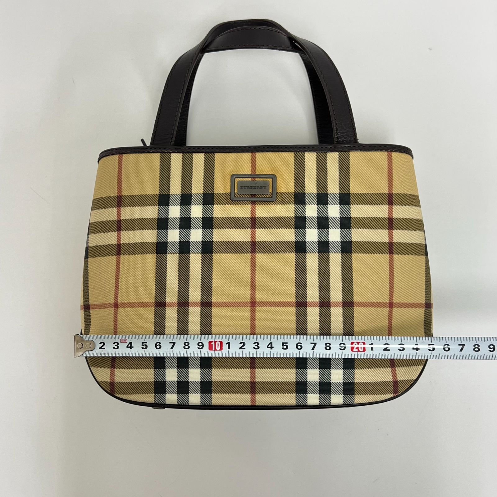 美品】BURBERRY LONDON ハンドバッグ ノバチェック キャンバス レザー