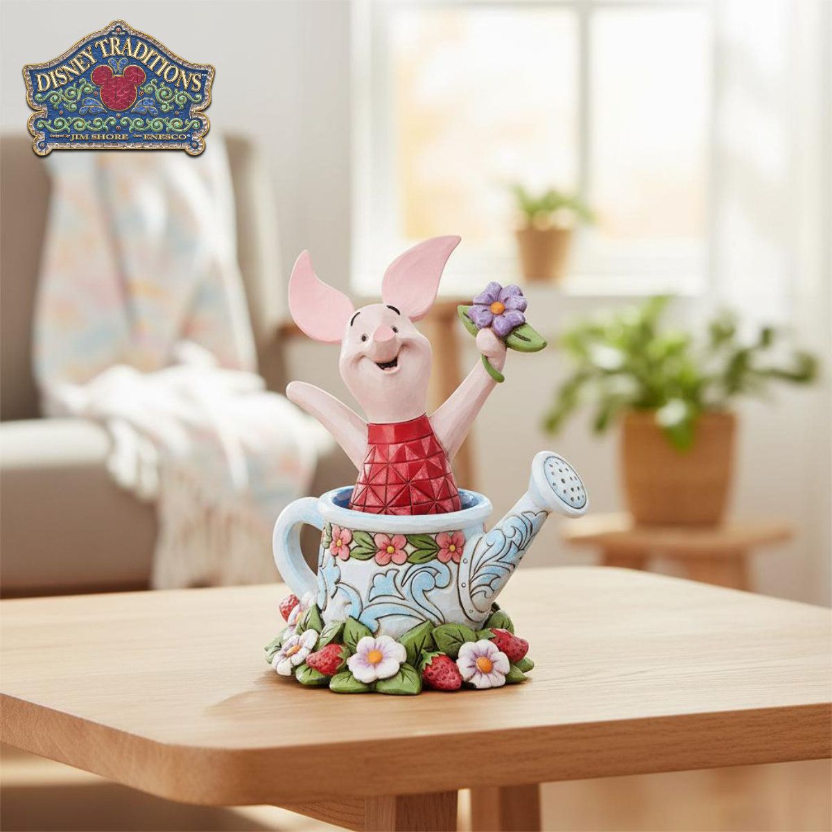Piglet Watering Can 11cm Winnie the Pooh | Disney Traditions Gym Shore Toy Figure Doll Figurine Sculpture Jim Shore Genuine Imported