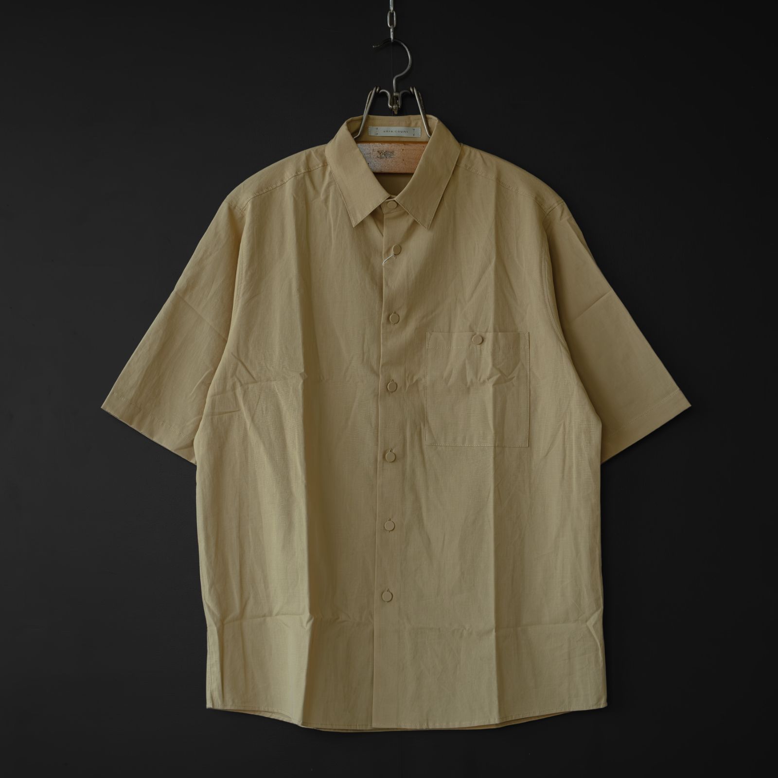 新品 【unre:count】 covered buttons shirts (mustard) | アンリカウント 半袖シャツ 12,012円