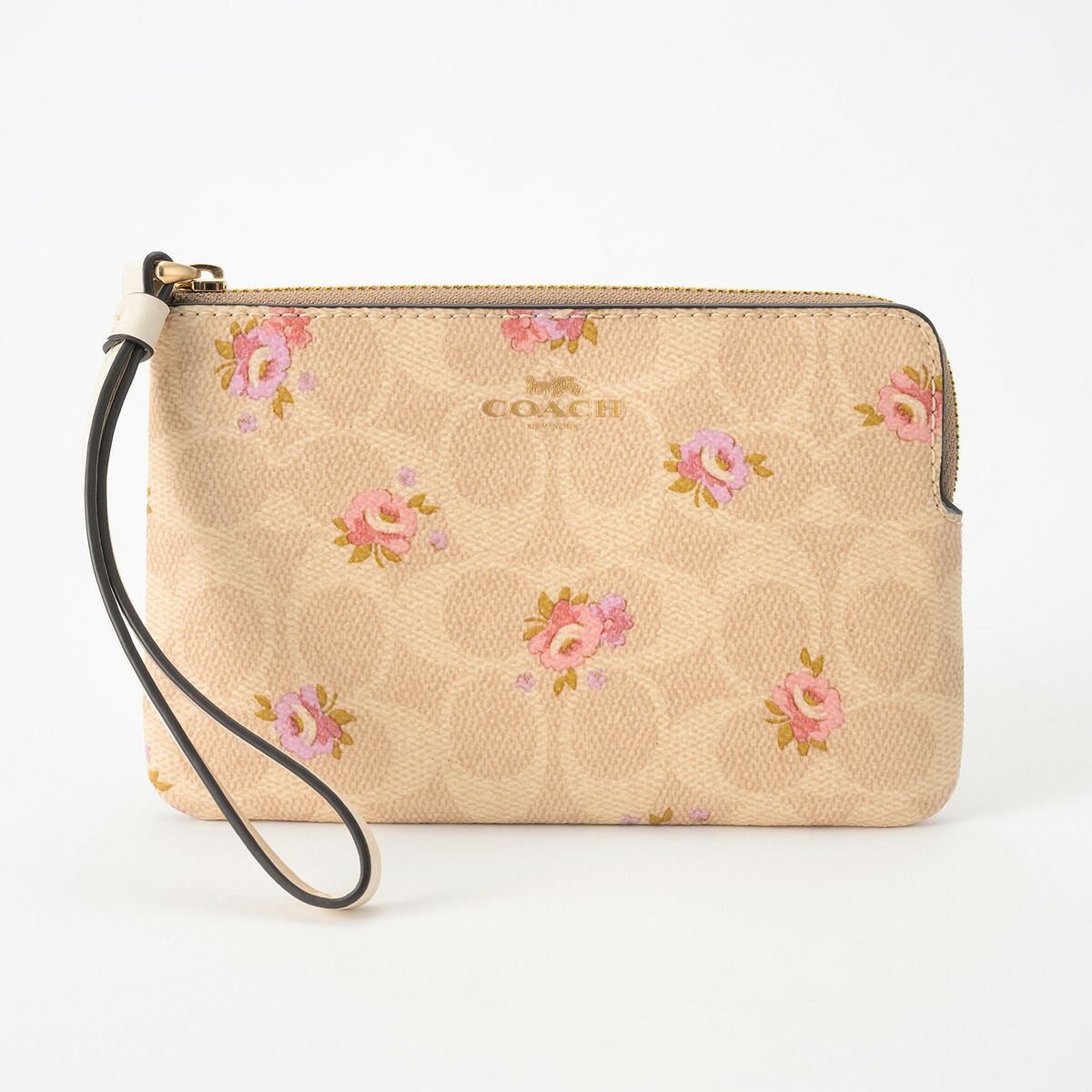新品 コーチ COACH ポーチ WRISTLET POUCH サンドマルチ