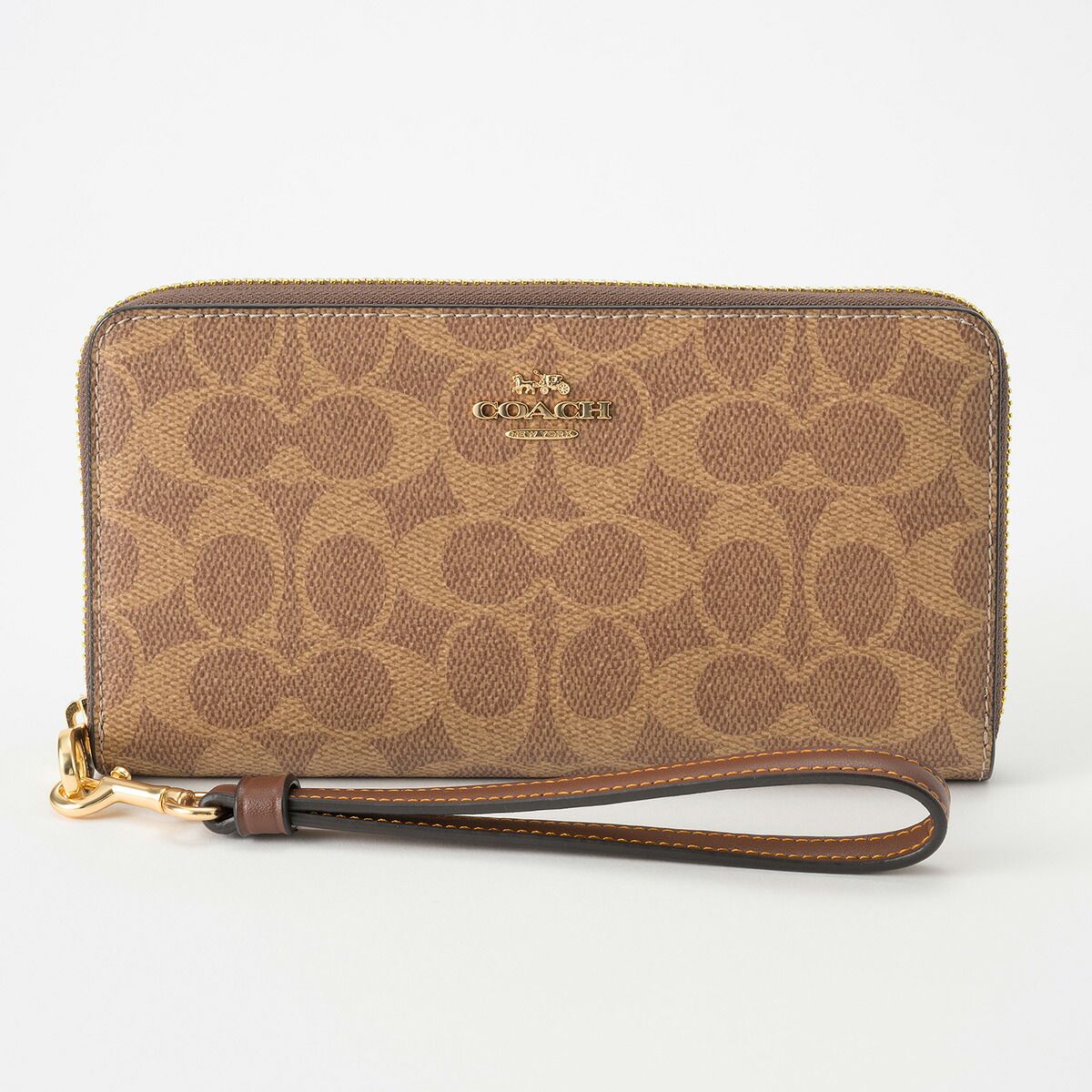 新品 コーチ COACH 長財布 ロング ジップ アラウンド ウォレット タン/ブラウン 24,716円