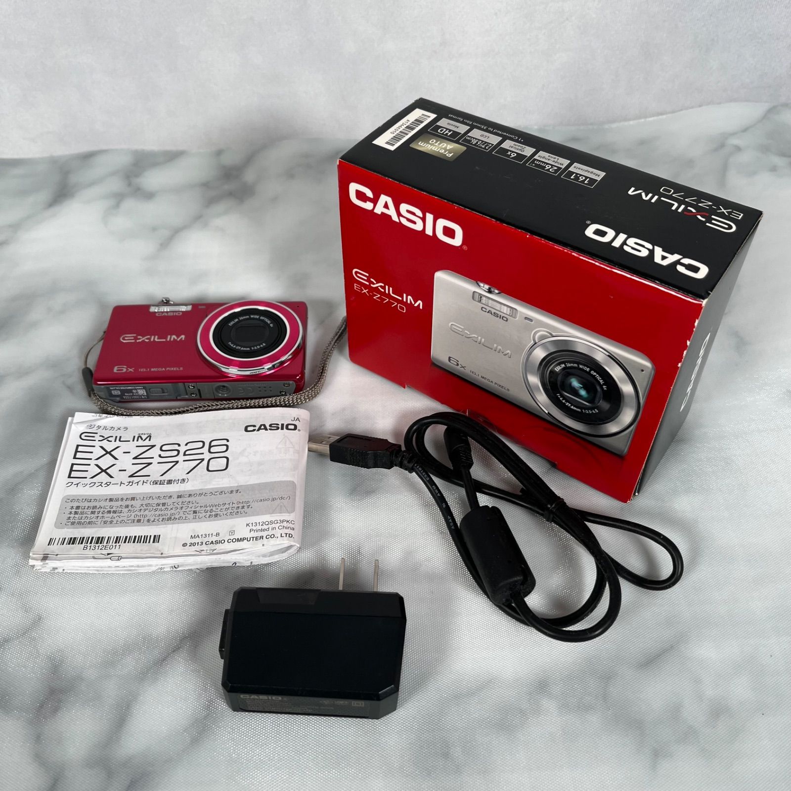 管2608-70】CASIO カシオ EX-Z770 レッド コンパクトデジタルカメラ