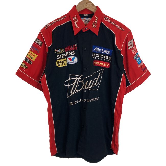 【中古】　CHASEAUTHENTICS　レーシングシャツ　半袖　トップス　ピットシャツ　ワッペン　刺しゅう　スポンサー　オーバーサイズ　古着　/1953