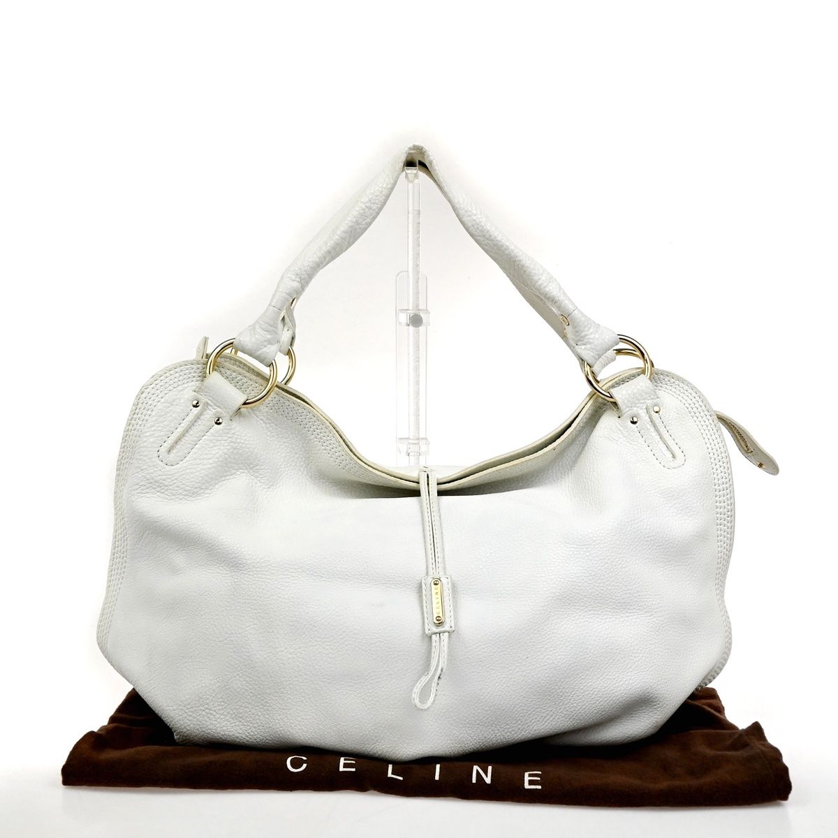CELINE セリーヌ ビタースイート ハンドバッグ ホワイト レザー 35KD270