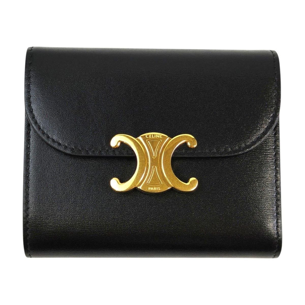 Celine セリーヌ トリオンフ 三つ折り財布 ブラック 管理番号：11640 50,820円
