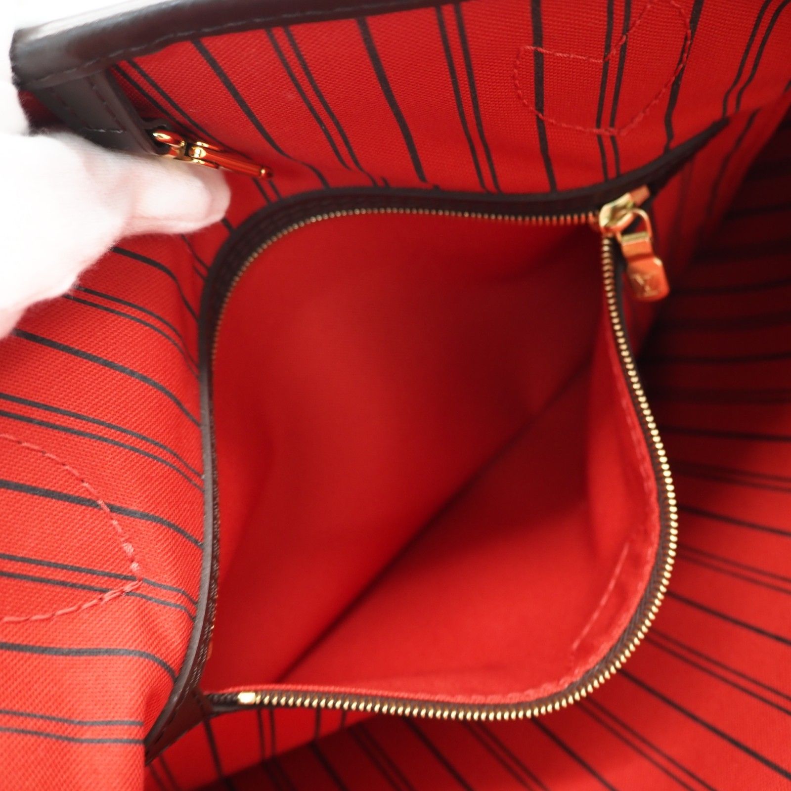 ★3日以内返品可★ 極美品 LOUIS VUITTON ルイ・ヴィトン ダミエ ネヴァーフルMM N41358 ハンドバッグ ブラウン ベージュ コーティングキャンバス レザー レディース
