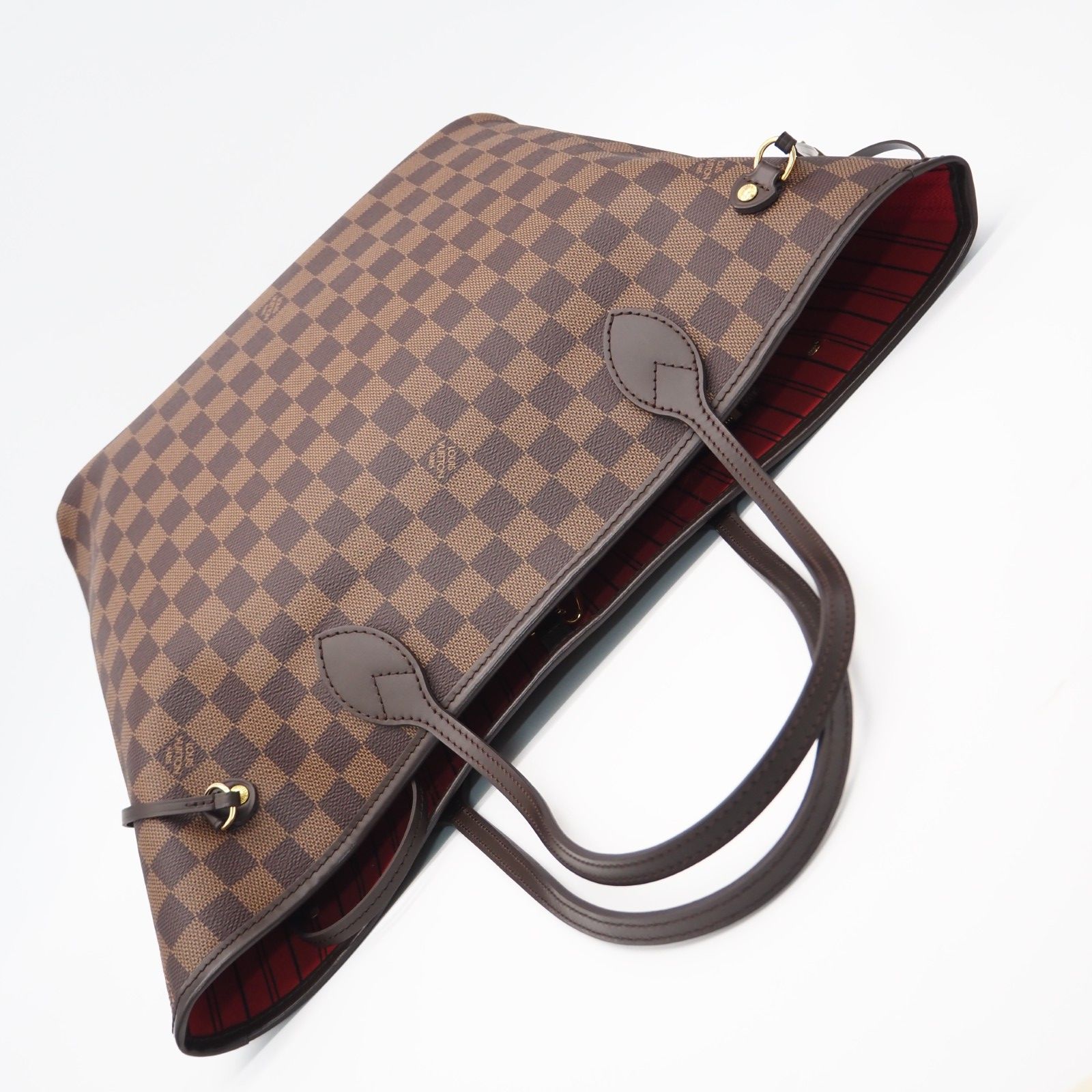 ★3日以内返品可★ 極美品 LOUIS VUITTON ルイ・ヴィトン ダミエ ネヴァーフルMM N41358 ハンドバッグ ブラウン ベージュ コーティングキャンバス レザー レディース
