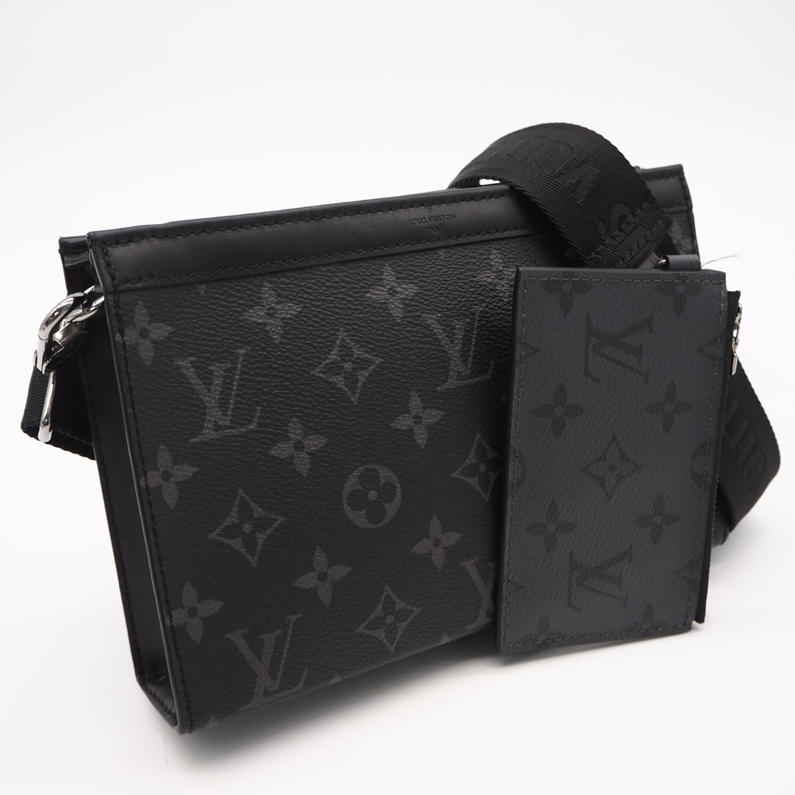 ★3日以内返品可★ 極美品 LOUIS VUITTON ルイ・ヴィトン モノグラム エクリプス ガストン ウェアラベル ウォレット M81124 ショルダーバッグ ブラック コーティングキャンバス レザー メンズ