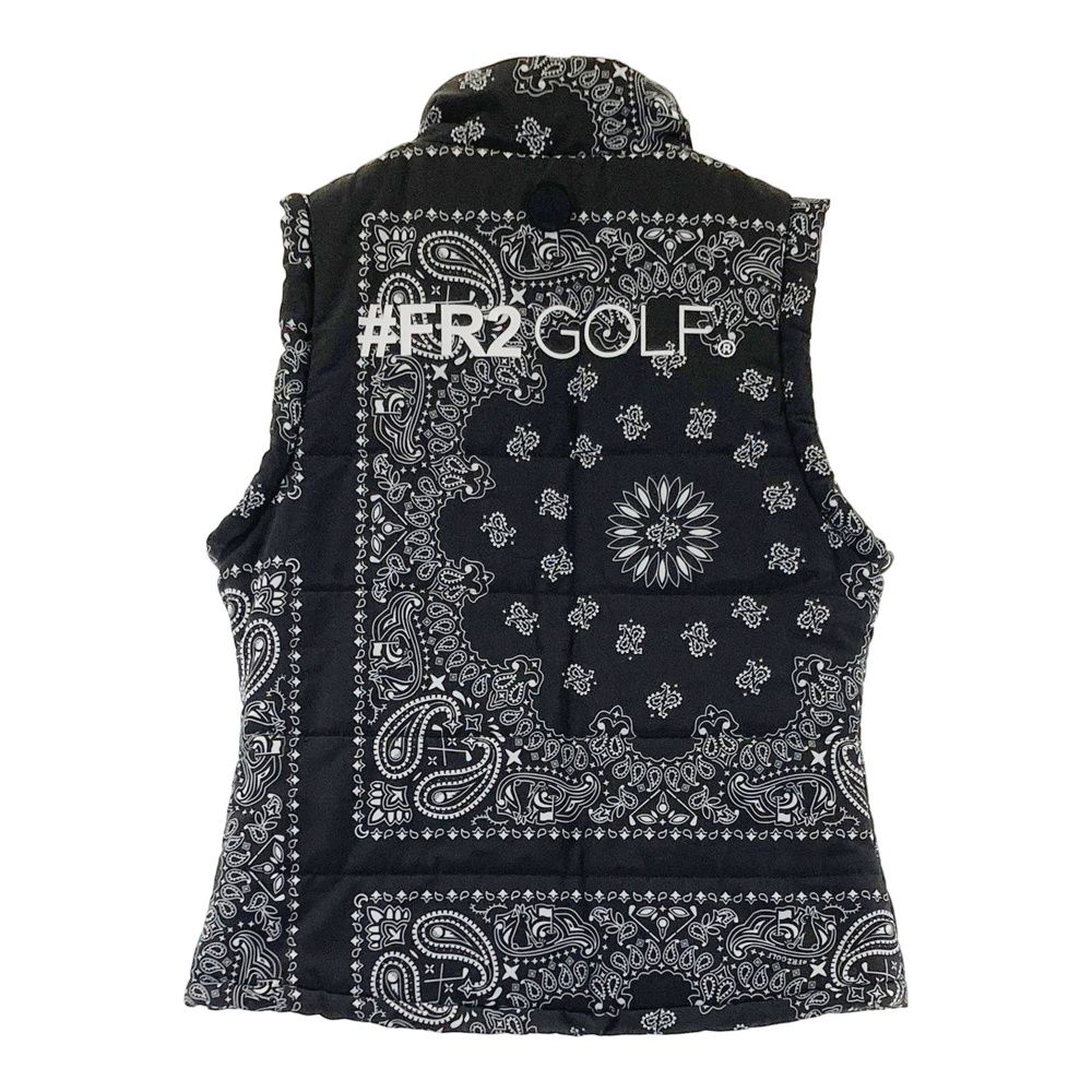 サイズ：M FR2 GOLF エフアールツーゴルフ 中綿 ジップベスト ペーズリー柄 ブラック系 [240101668904] ゴルフウェア レディース ストスト
