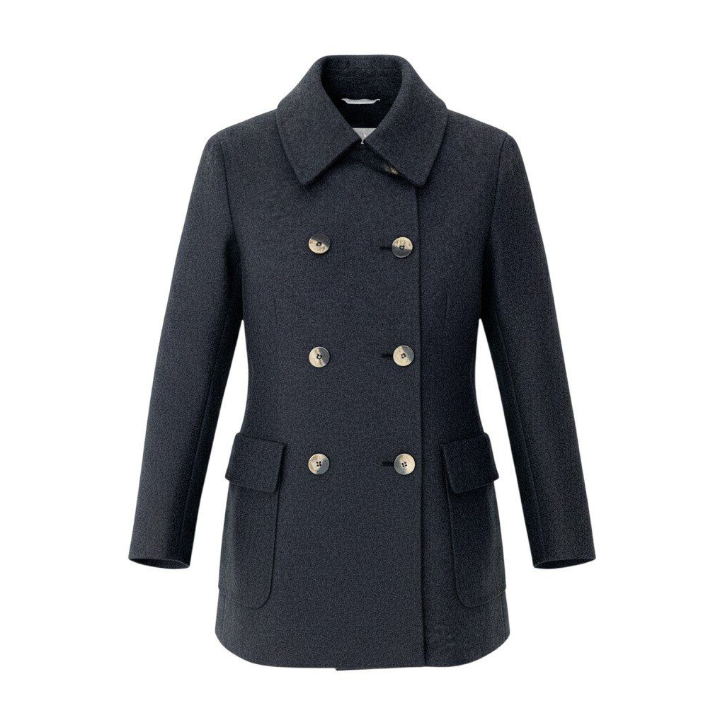68h18 Max Mara マックスマーラ ダブルブレスト ウールジャケット ハーフコート サイズ44 ダークグレー レディースu02t 16,280円