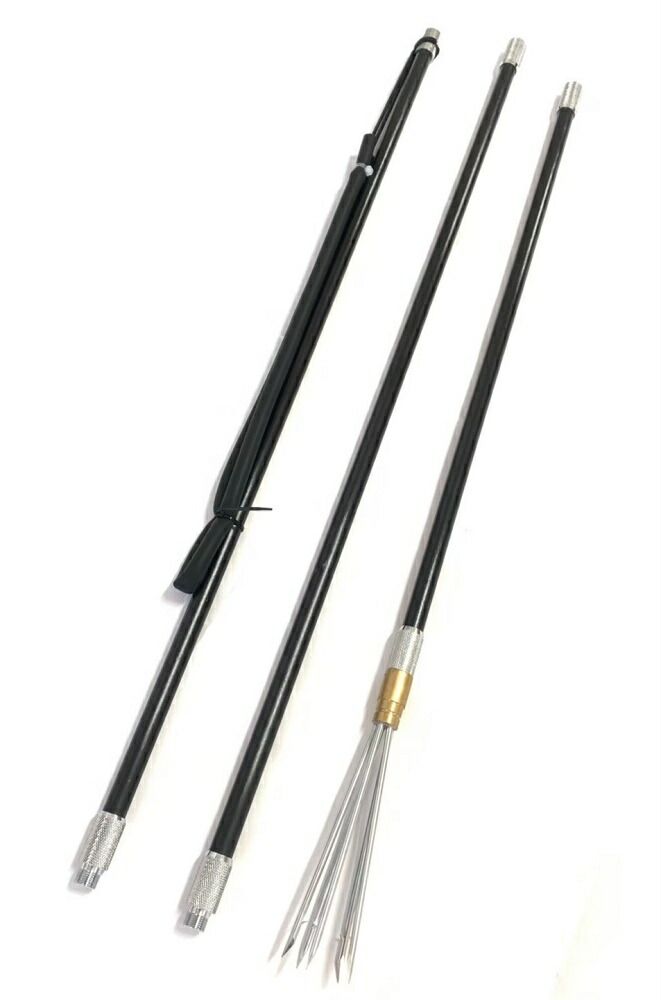 届いてすぐ使える充実セット 5又銛 魚突きセット グラスファイバー製ポール 全長約205cm（150cm調整可）70cm×2・50cm×1 収納バッグ・銛先カバー付 大判タオル特典 素潜り スキューバ