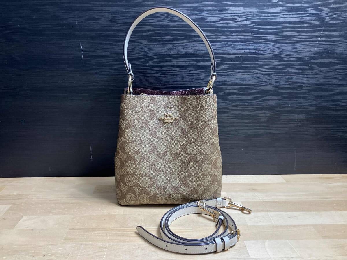COACH コーチ スモールタウンバケットバッグ シグネチャーキャンバス 2WAYバッグ 2312 14,330円
