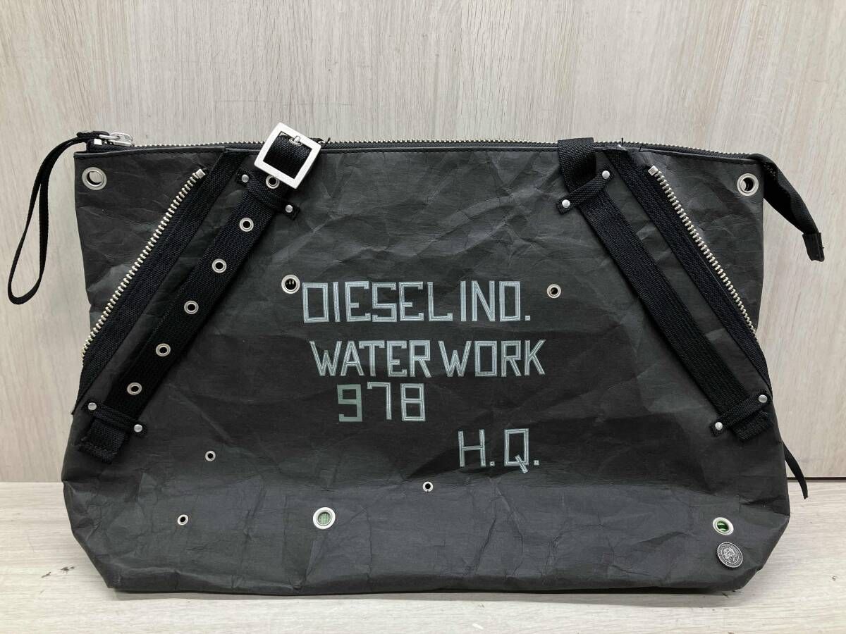 通年 DIESEL ディーゼル トートバッグ ペーパー ブラック