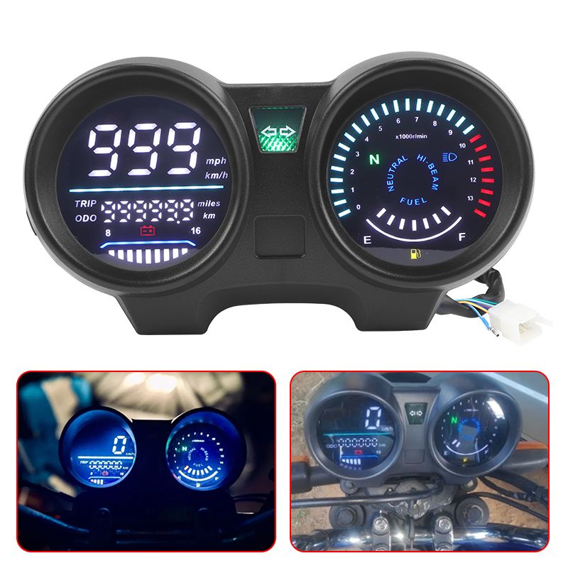 ホンダ CG150 2010-2012 用 デジタルスピードメーター タコメーター 距離計 燃料計 電圧計