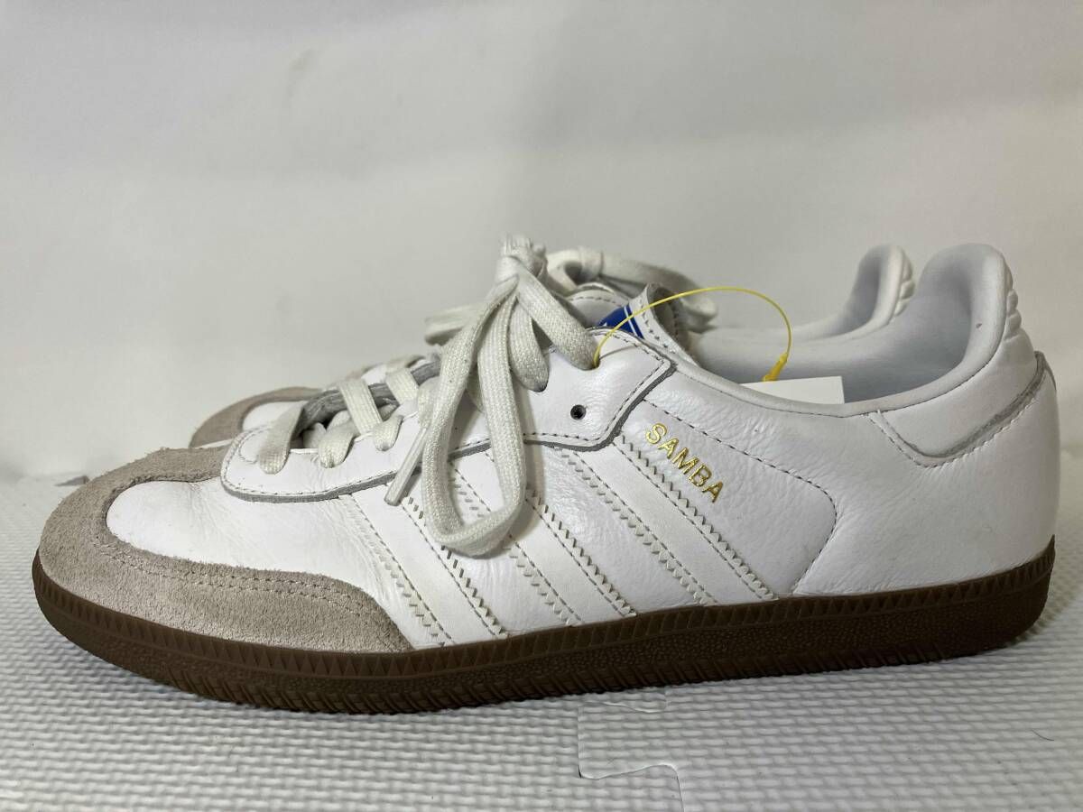 adidas アディダス SAMBA OG サンバ OG レザーシューズ スニーカー ホワイト 白 サイズ25.5cm IE3439 内側毛玉有り