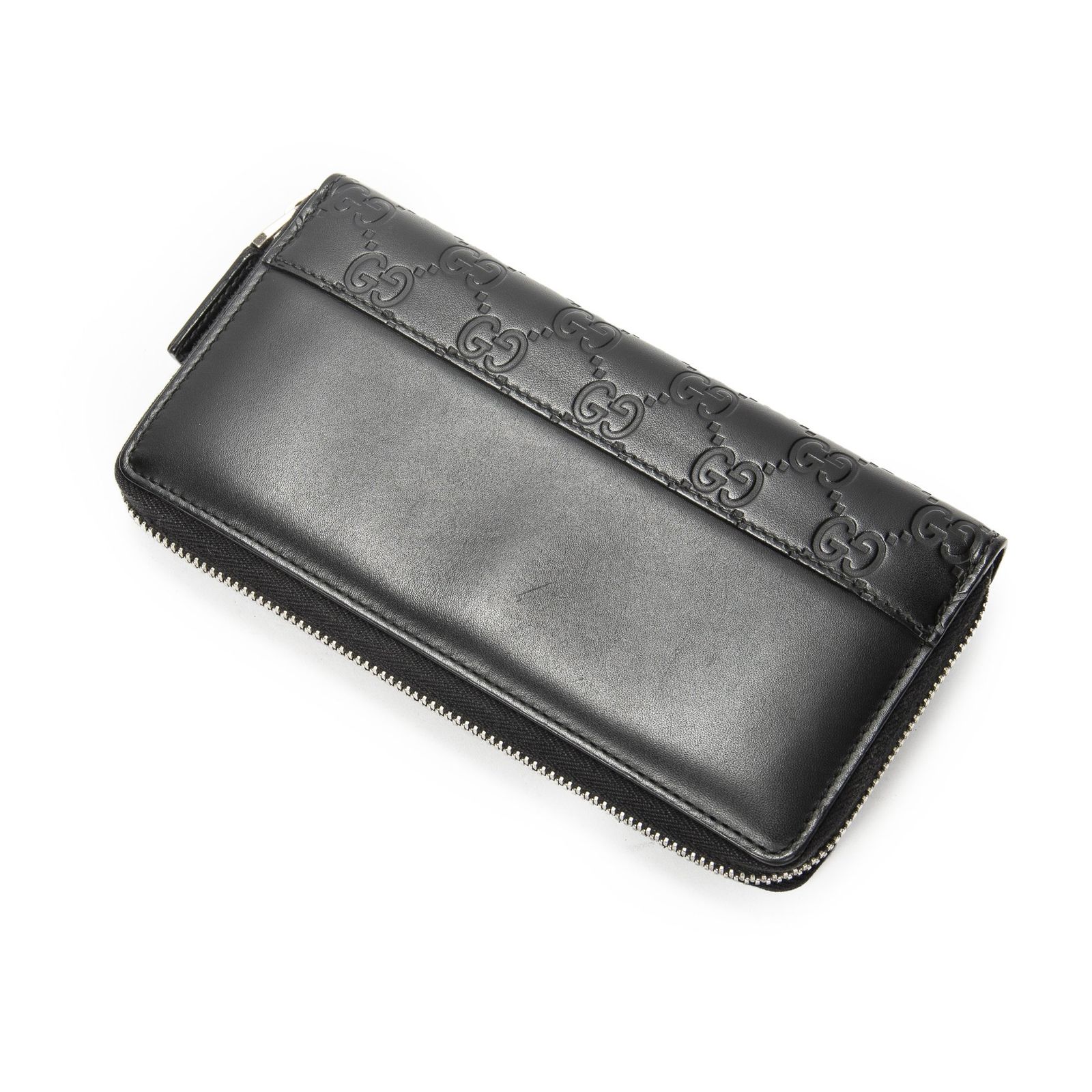[中古] GUCCI グッチジップアラウンドウォレット黒グッチッシマA