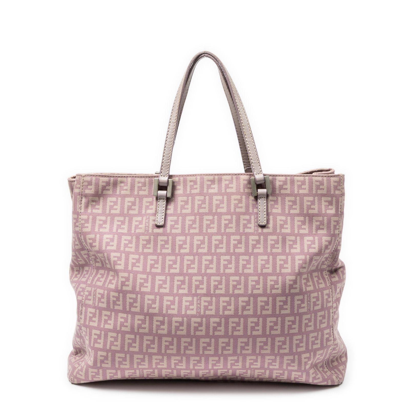 [中古] FENDI フェンディショッパー トートバッグライラックズッキーノキャンバスA