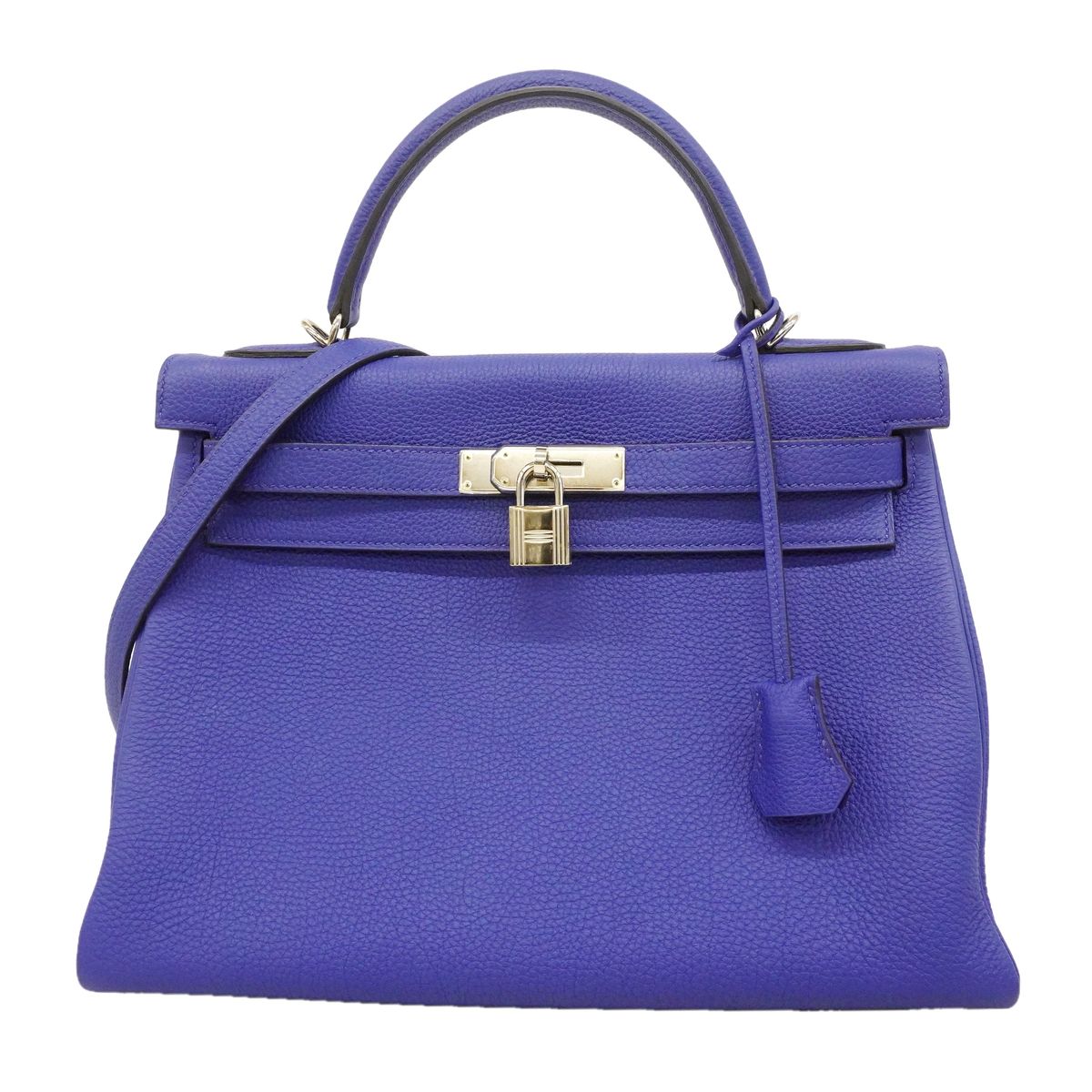 【6hc2520】エルメス ハンドバッグ ケリー32 トゴ ブルーエレクトリック ゴールド金具 2wayバック【中古】レディース